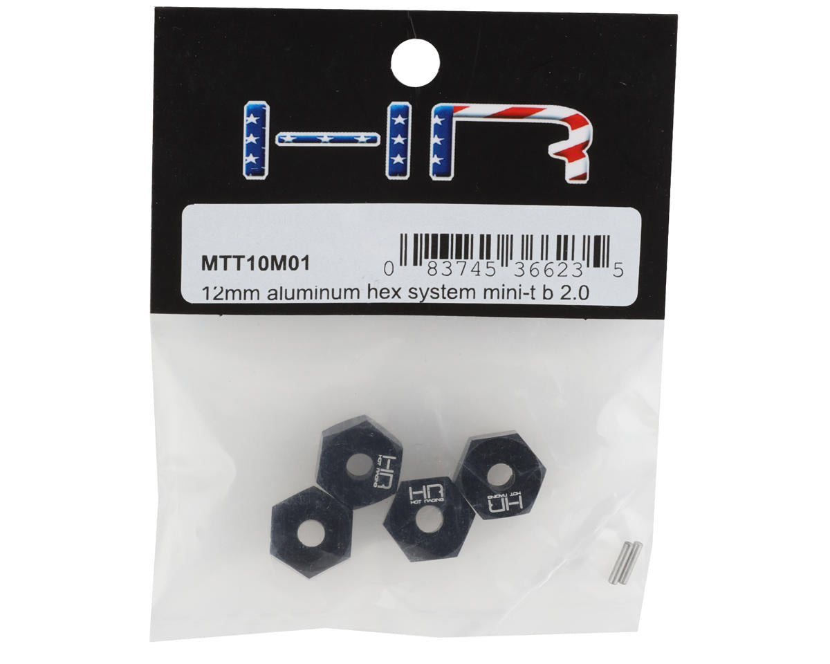 Hot Racing Mini-T 2.0/Mini-B 12mm Aluminum Hex Set (Black) (4)