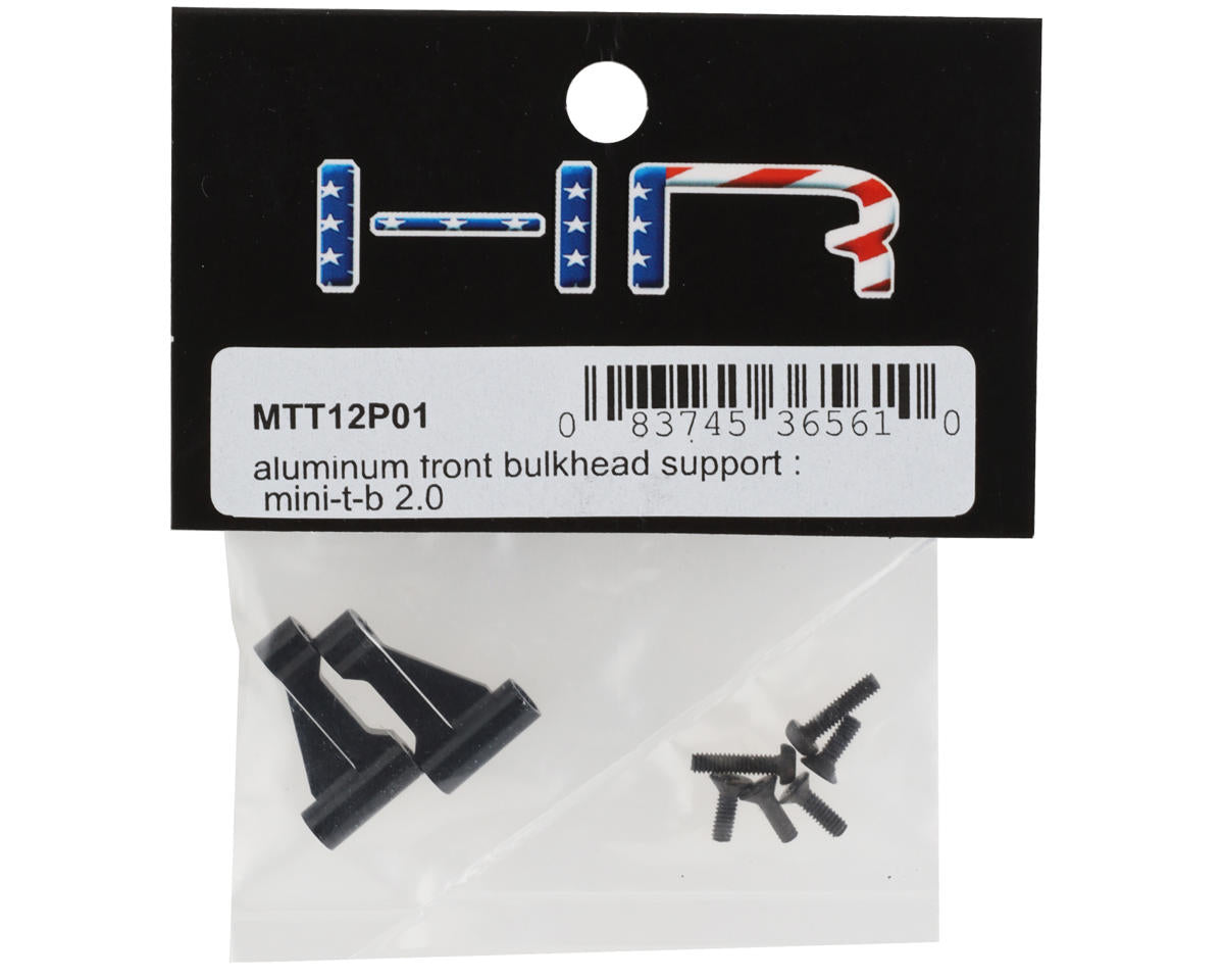 Hot Racing Losi Mini-T 2.0 Aluminum Front Bulkhead Support (Black)