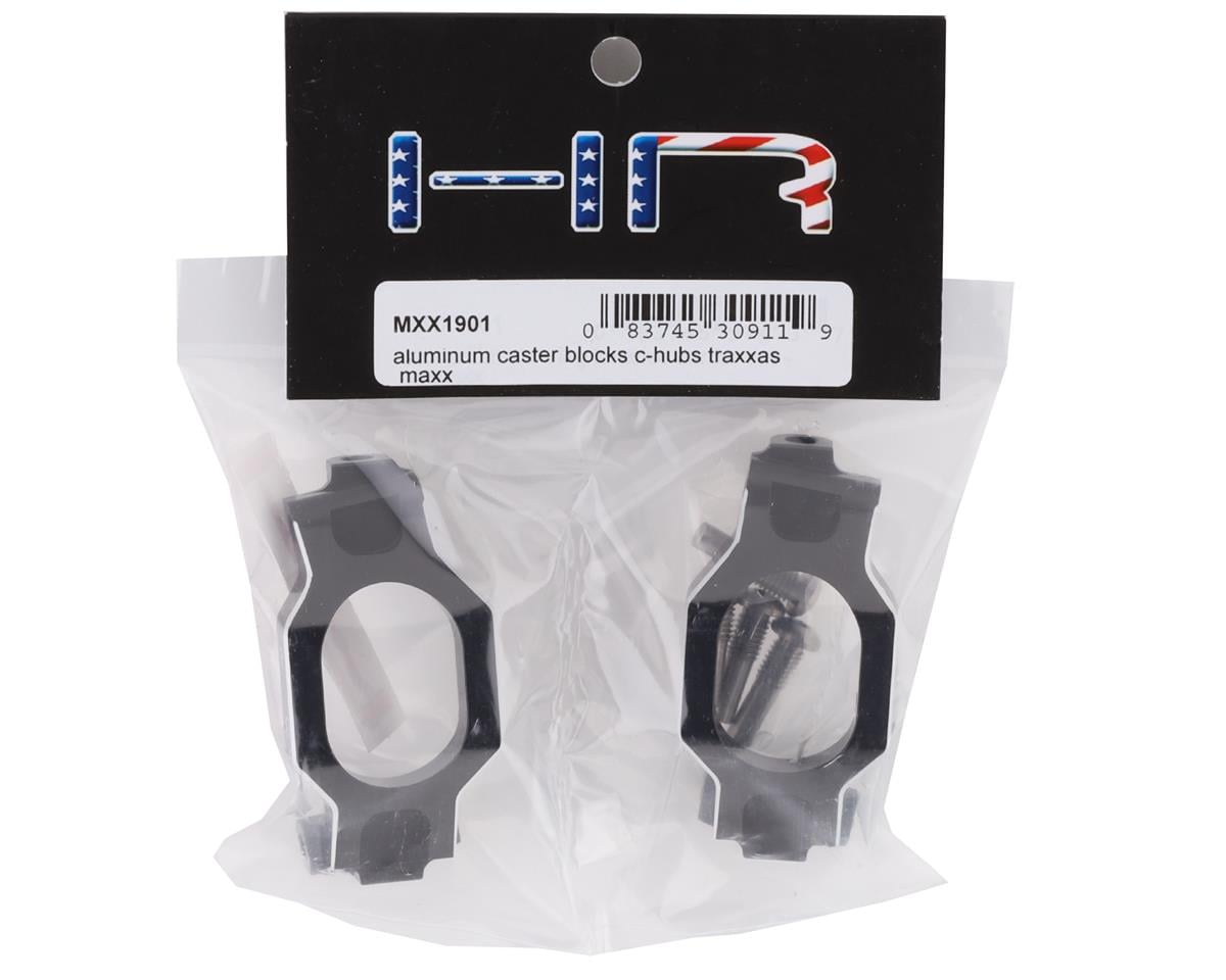 Hot Racing Aluminum C-Hub Caster Blocks for Traxxas Maxx (Black) (2)