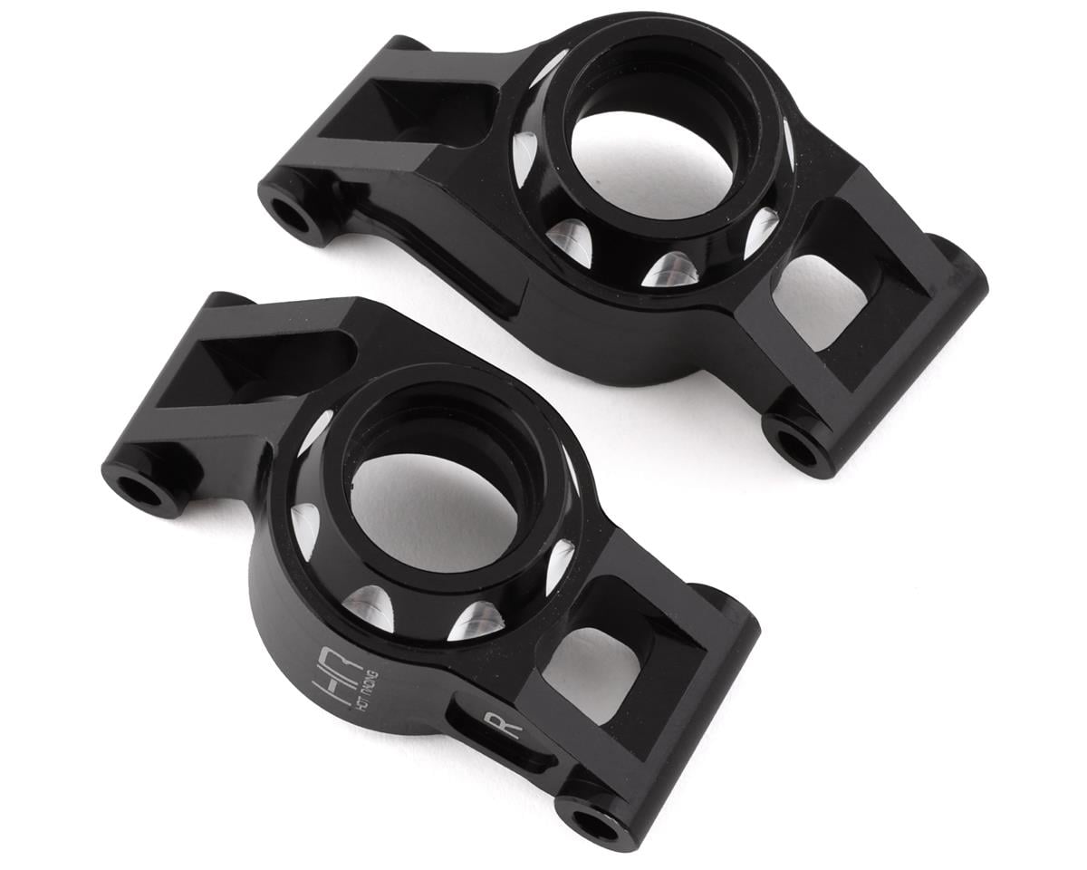 Hot Racing Aluminum Rear Hubs Stub Axle Carriers for Traxxas Maxx (Black) (2)
