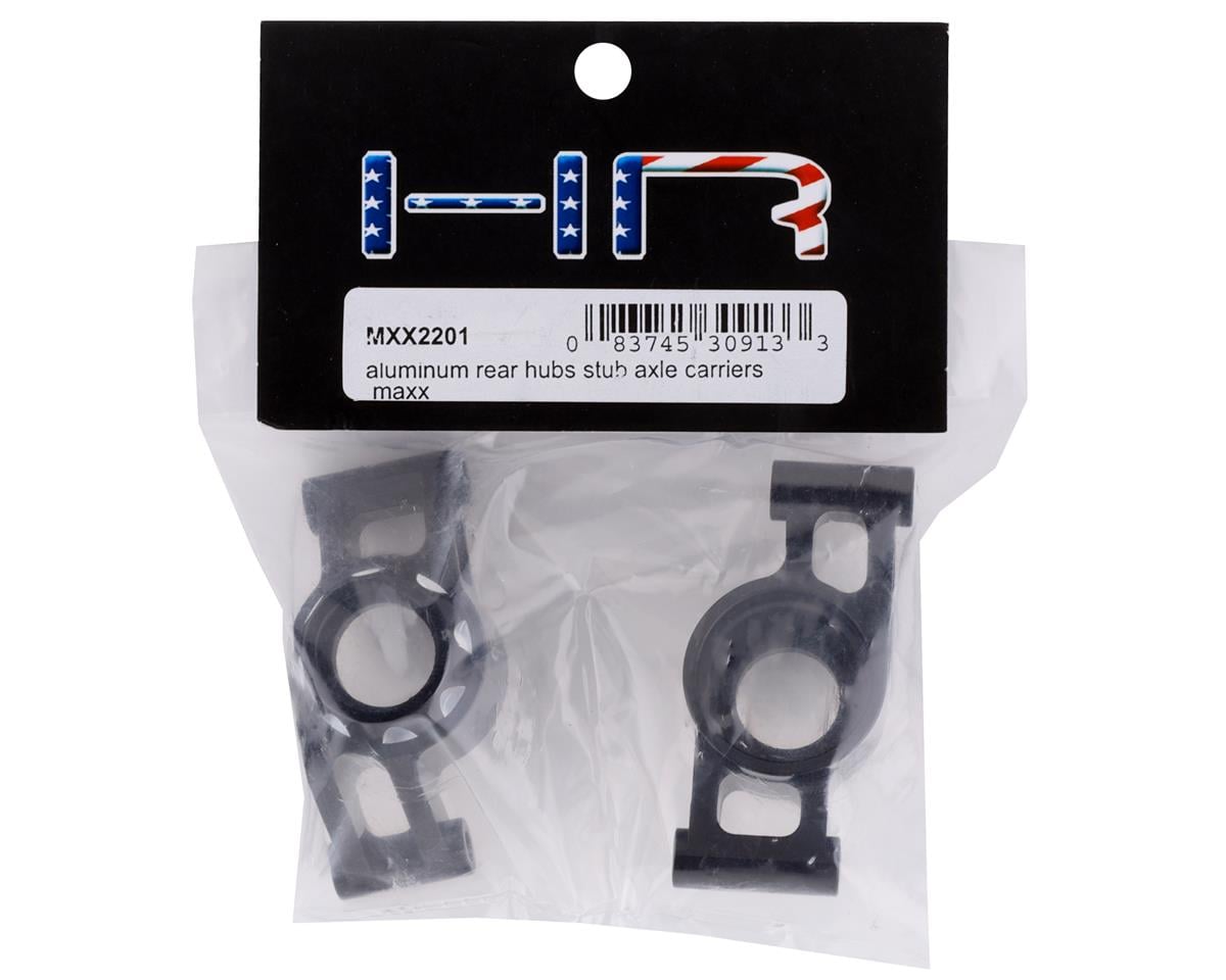 Hot Racing Aluminum Rear Hubs Stub Axle Carriers for Traxxas Maxx (Black) (2)