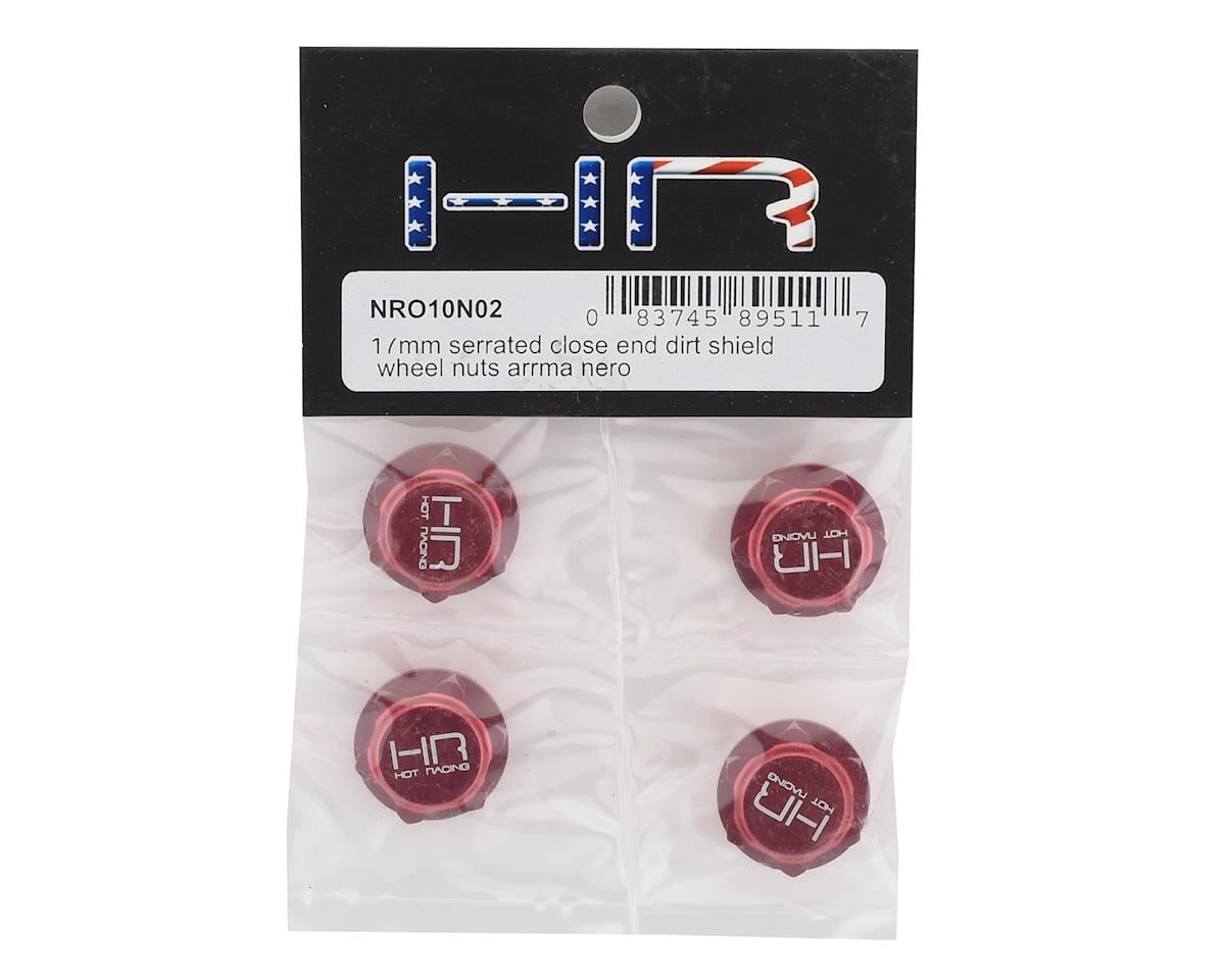 Hot Racing 17mm Serrated Dirt Shield Closed Wheel Nuts (Red) (4)