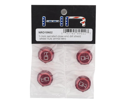 Hot Racing 17mm Serrated Dirt Shield Closed Wheel Nuts (Red) (4)