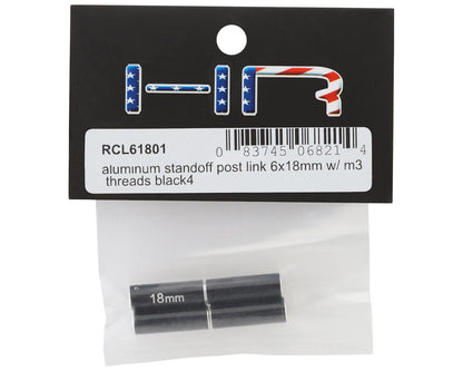 Hot Racing Aluminum Standoff Post Link (Black) (4) (3x6x18mm)