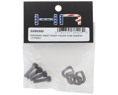 Hot Racing Stainless Steel Oval Motor Mount Washers for Traxxas X-Maxx/XRT (4)