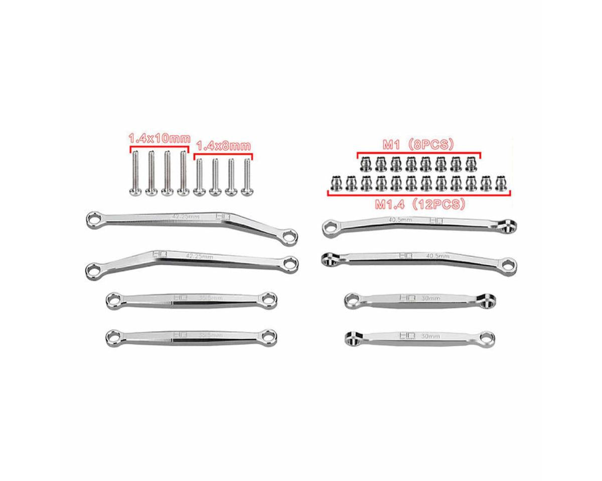 Hot Racing Axial SCX30 Aluminum High Clearance Suspension Links Set (Silver)