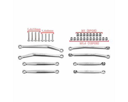 Hot Racing Axial SCX30 Aluminum High Clearance Suspension Links Set (Silver)
