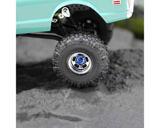 Hot Racing Axial SCX30 Aluminum 2mm Flange Wheel Nuts (Blue) (8)