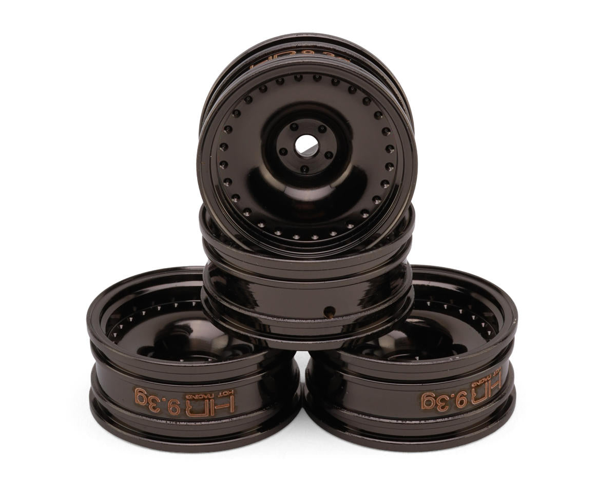 Hot Racing Axial SCX30 0.7" Brass Crawler Wheels (Black Chrome) (4) (9.3g ea)