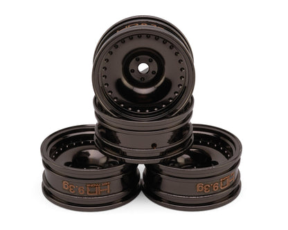 Hot Racing Axial SCX30 0.7" Brass Crawler Wheels (Black Chrome) (4) (9.3g ea)