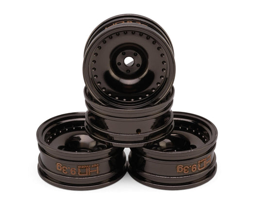 Hot Racing Axial SCX30 0.7" Brass Crawler Wheels (Black Chrome) (4) (9.3g ea)