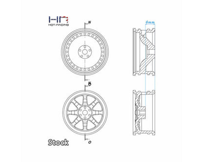Hot Racing Axial SCX30 0.7" Brass Crawler Wheels (Black Chrome) (4) (9.3g ea)