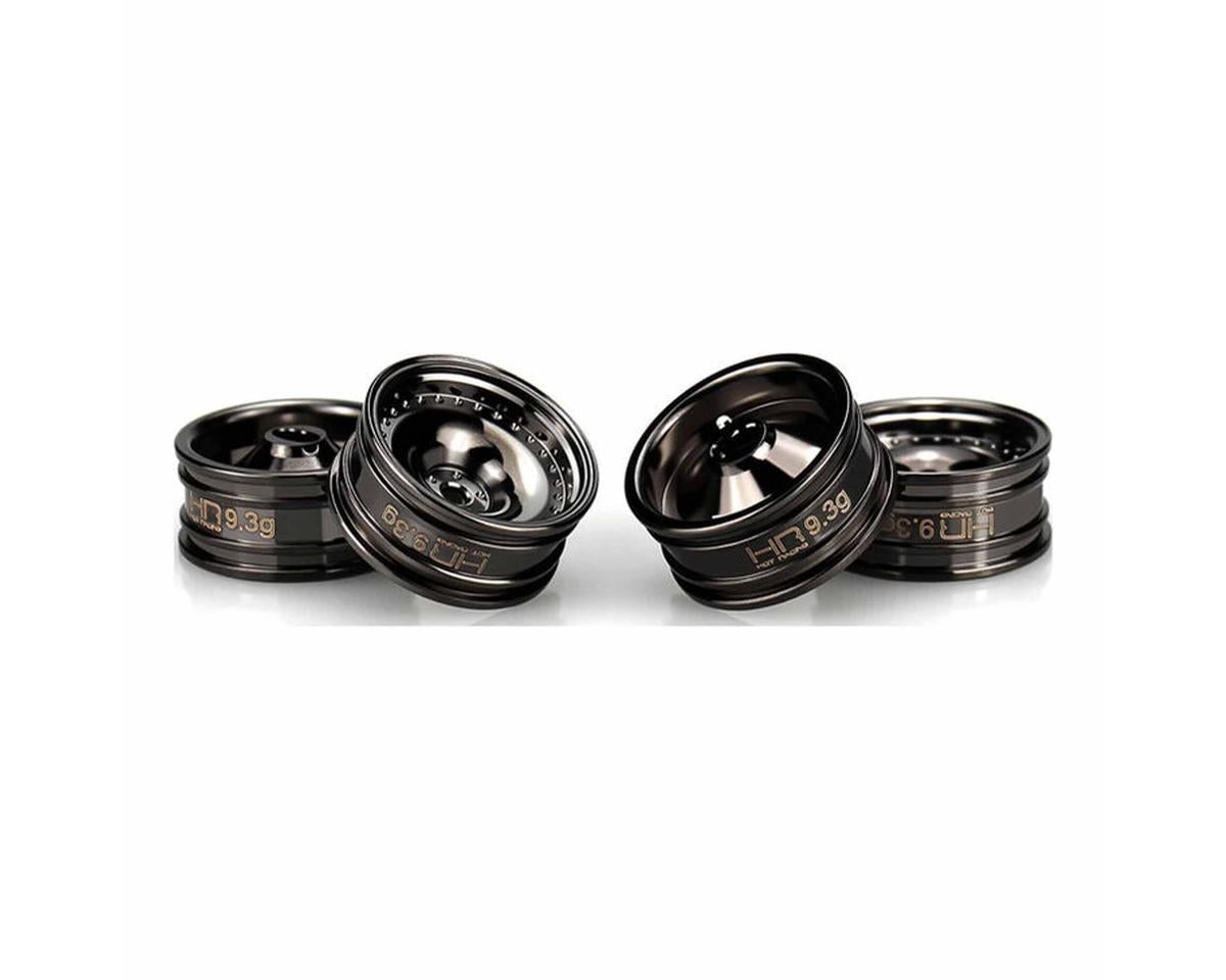 Hot Racing Axial SCX30 0.7" Brass Crawler Wheels (Black Chrome) (4) (9.3g ea)