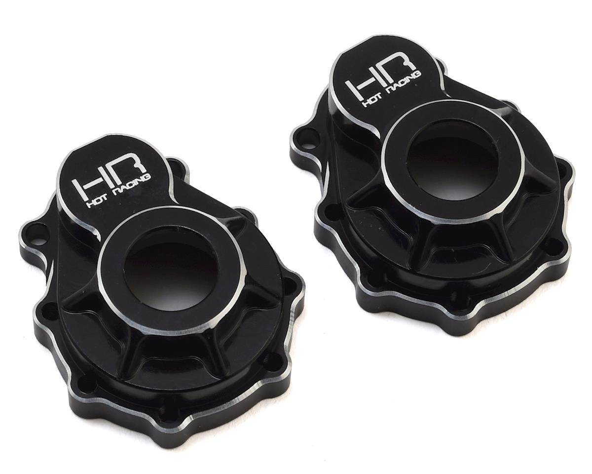 Hot Racing Aluminum Outer Portal Drive Housing for Traxxas TRX-4 (Black) (2)