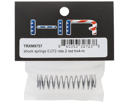 Hot Racing Shock Springs for Traxxas® TRX-4M™ (Red - 0.072 Rate) (2)