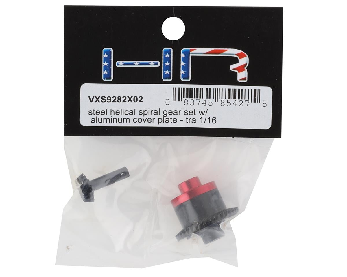 Hot Racing Steel Helical Spiral Gear Set w/Aluminum Cover Plate for Traxxas 1/16