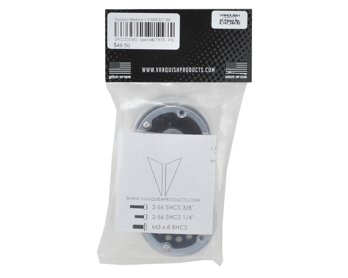 Incision Method 1.9" MR307 Aluminum Beadlock Wheels (2) (Black)