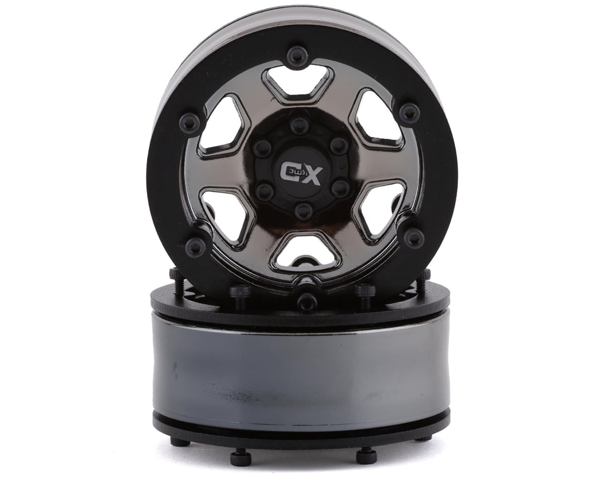 Incision KMC KM233 1.9" Plastic Beadlock Wheels (Black Chrome) (2)
