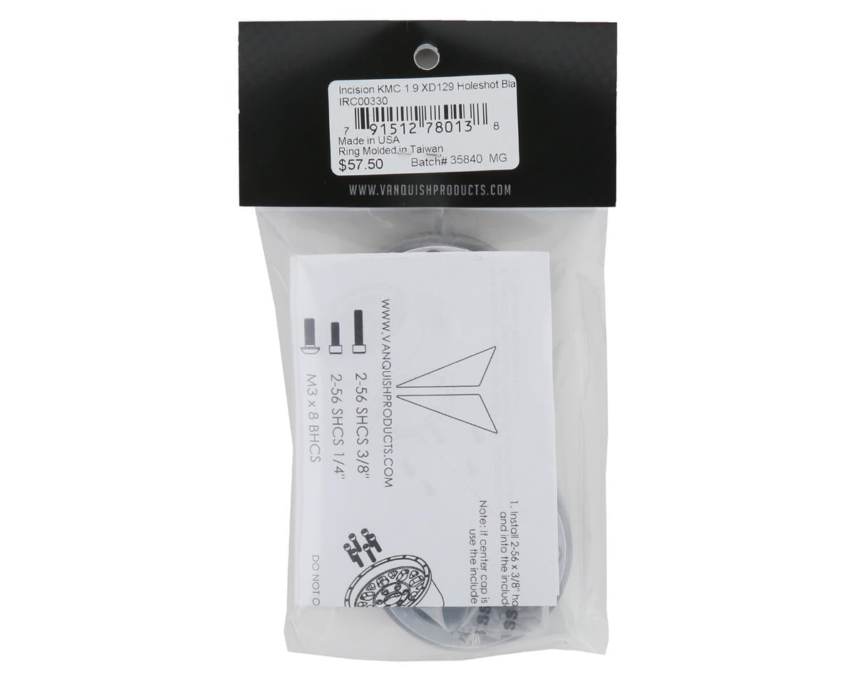 Incision KMC 1.9" XD129 Holeshot Crawler Wheel (Black) (2)