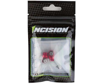 Incision S8E Machined Aluminum Shock Caps (Red) (2)