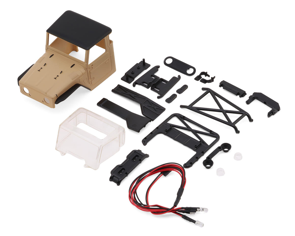 Injora SCX24 IR40-24 Half Truck Pre-Painted Body Set (Tan) (133mm Wheelbase)