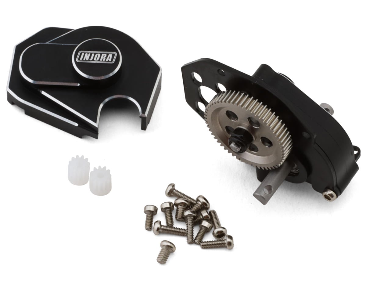 Injora Axial SCX24 Aluminum Transmission Assembly w/Hardened Steel Gears (Black)