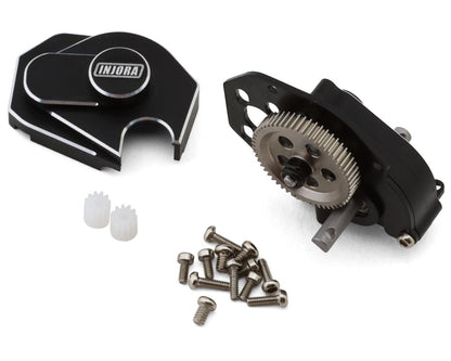 Injora Axial SCX24 Aluminum Transmission Assembly w/Hardened Steel Gears (Black)