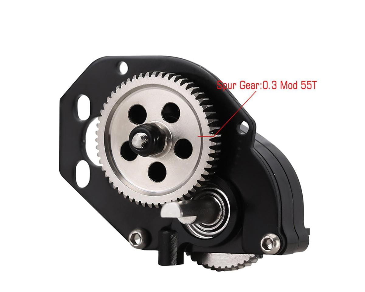 Injora Axial SCX24 Aluminum Transmission Assembly w/Hardened Steel Gears (Black)