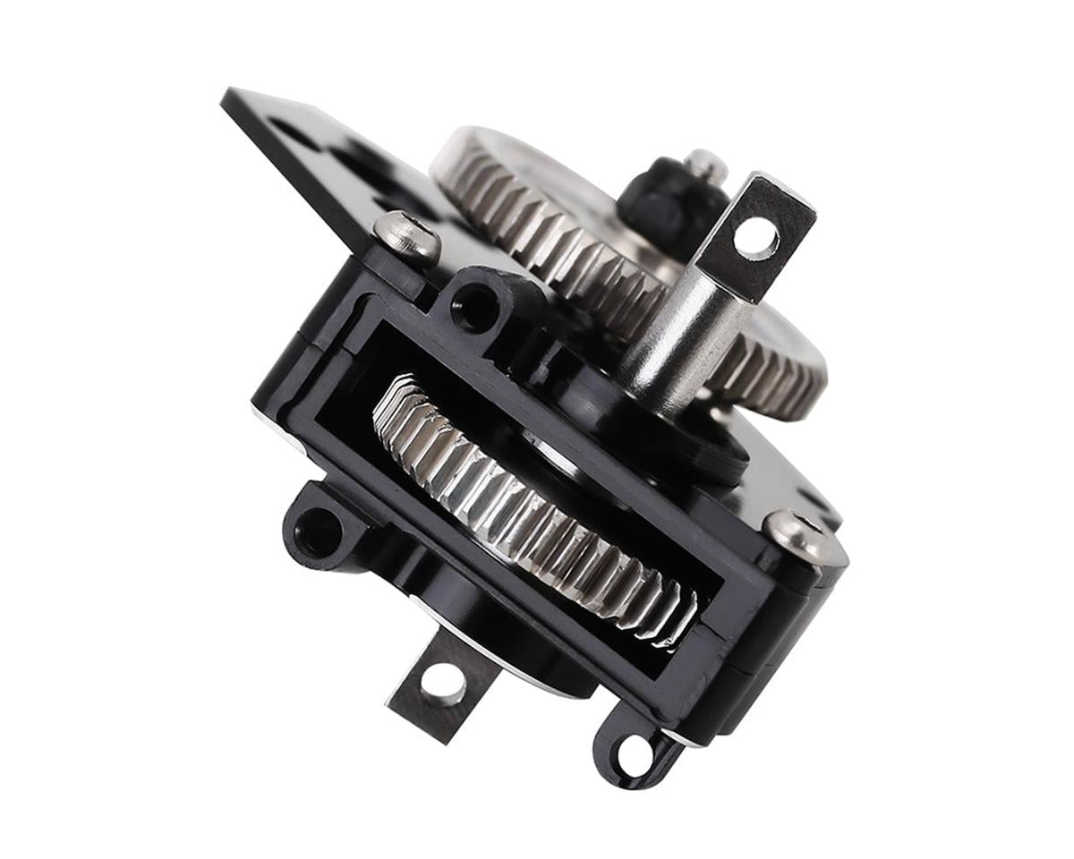 Injora Axial SCX24 Aluminum Transmission Assembly w/Hardened Steel Gears (Black)