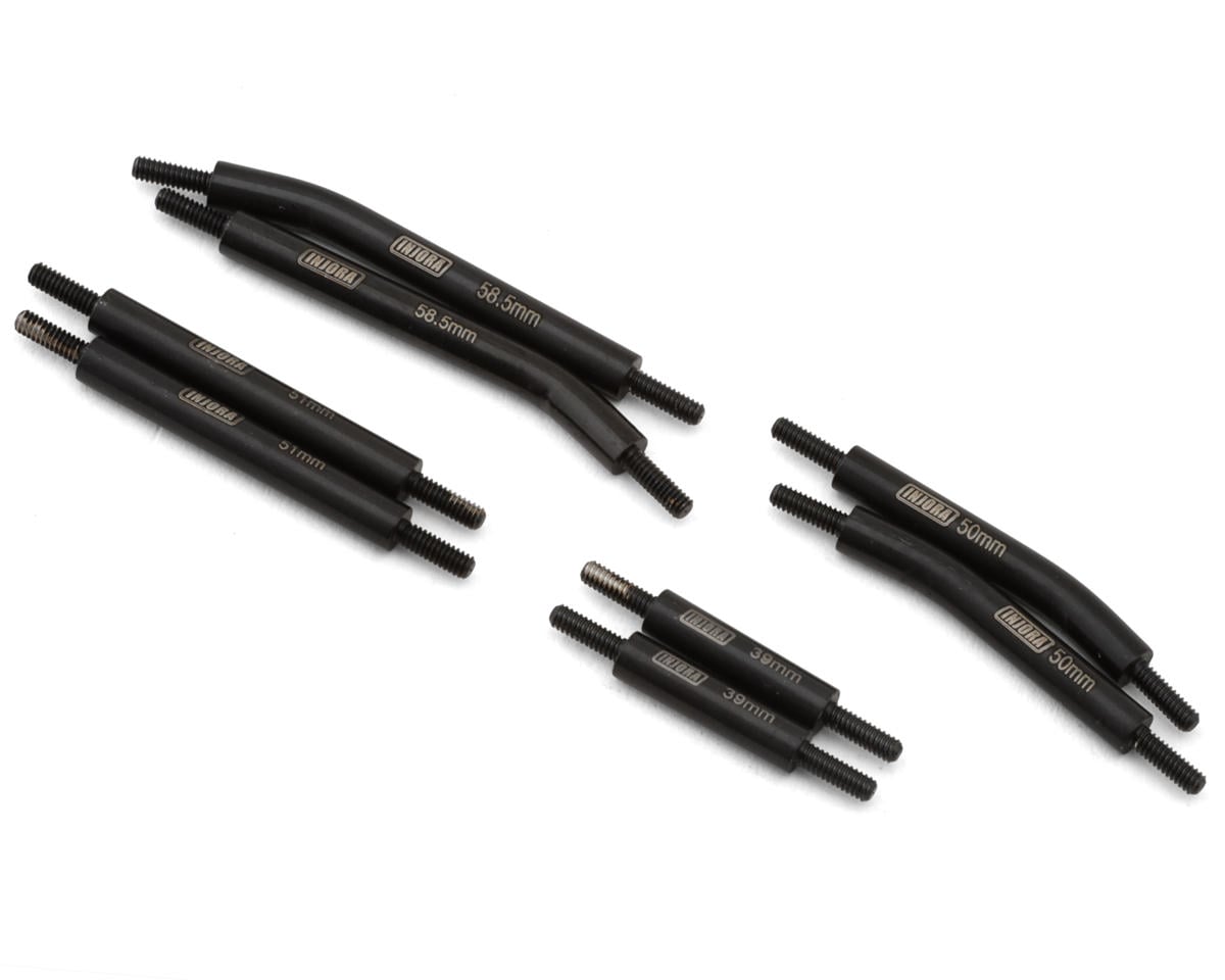 Injora Axial SCX24 Stainless Steel High Clearance Suspension Links Set (Black)