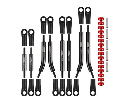 Injora Axial SCX24 Stainless Steel High Clearance Suspension Links Set (Black)