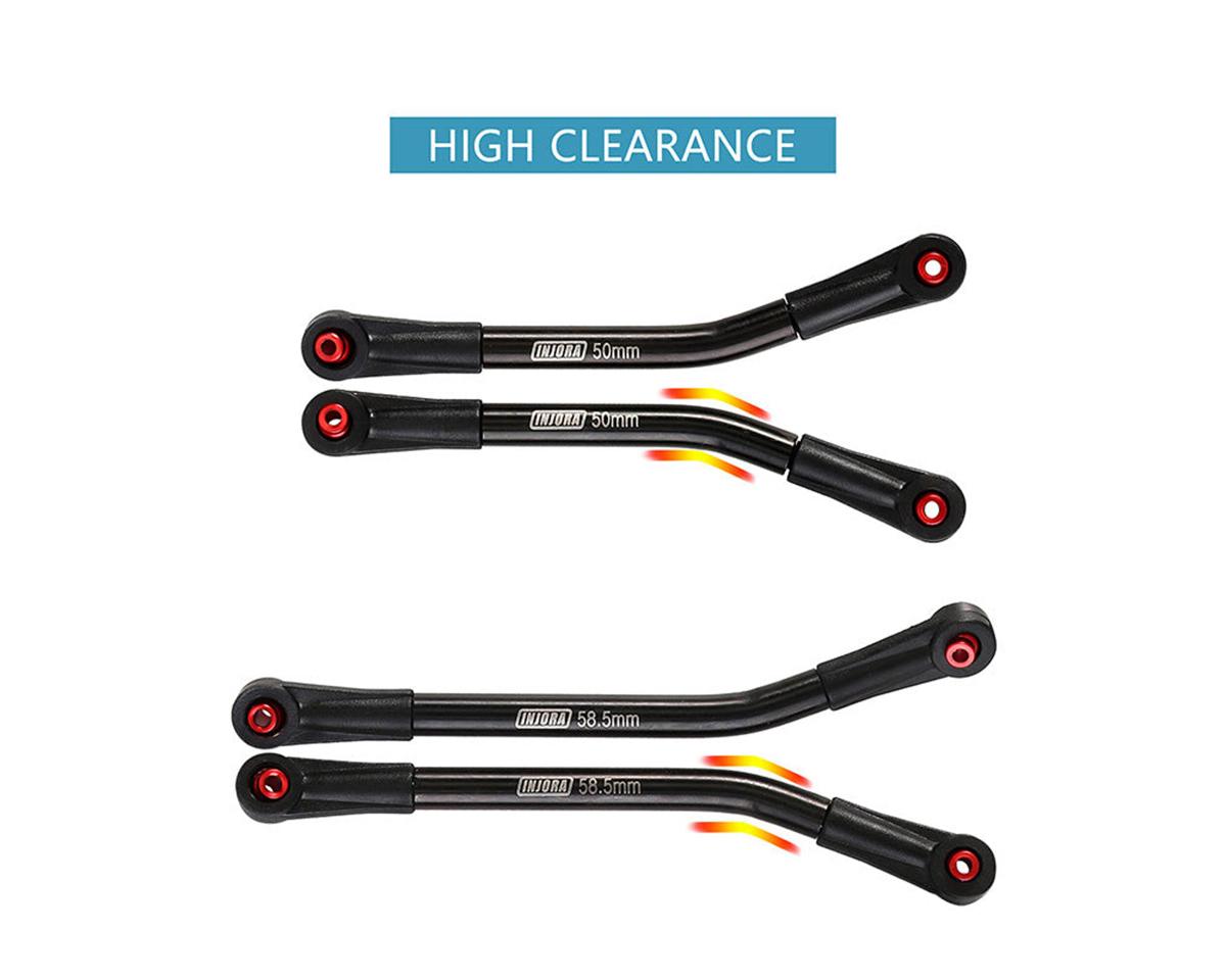 Injora Axial SCX24 Stainless Steel High Clearance Suspension Links Set (Black)