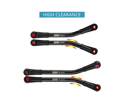 Injora Axial SCX24 Stainless Steel High Clearance Suspension Links Set (Black)