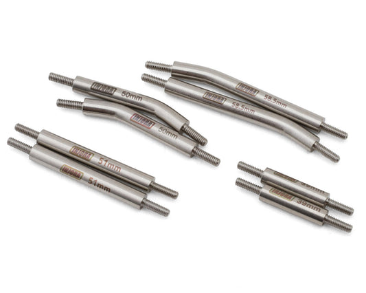 Injora Axial SCX24 Stainless Steel High Clearance Suspension Links Set (Silver)