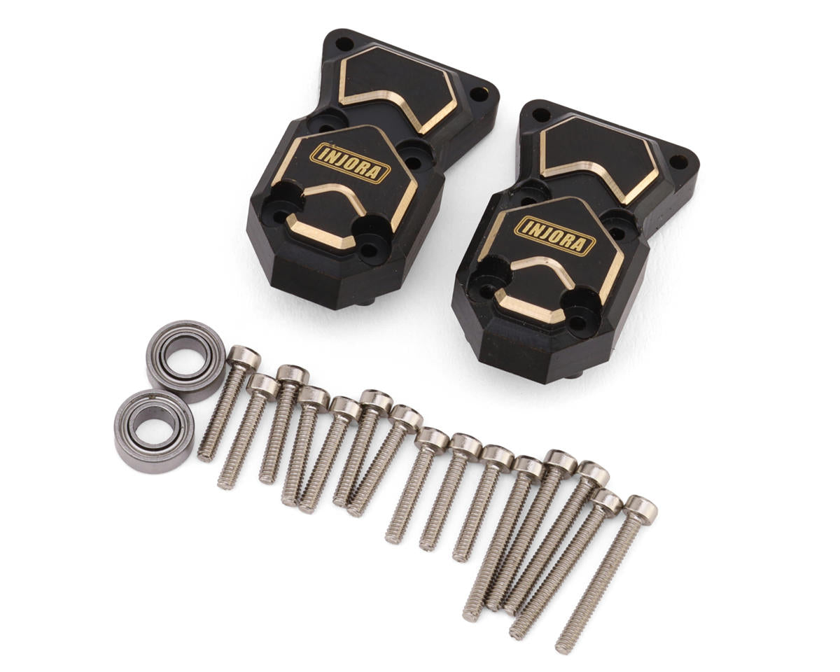 Injora Axial SCX24 Brass Differential Covers (Black) (10g ea) (2)