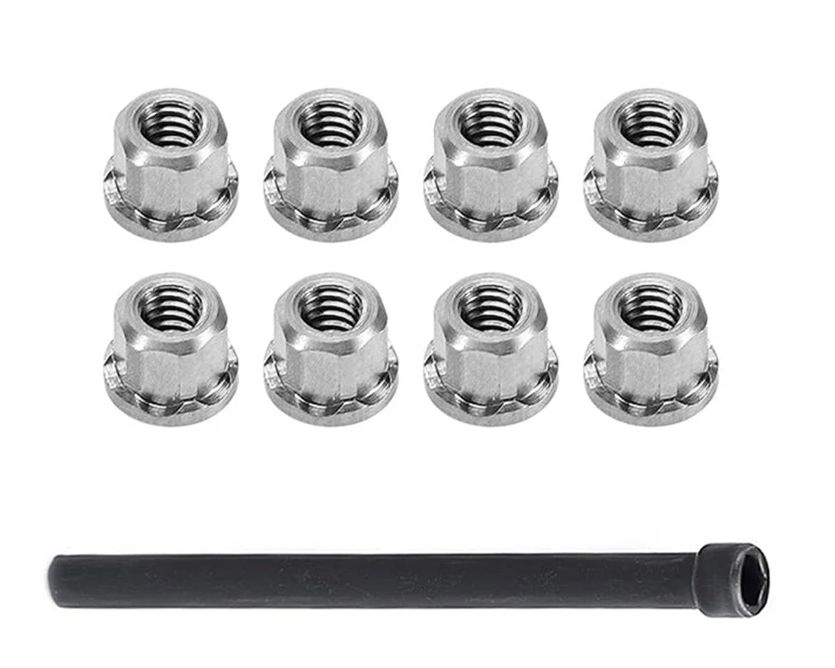 Injora Axial SCX30 2mm Stainless Steel Wheel Nuts (8)