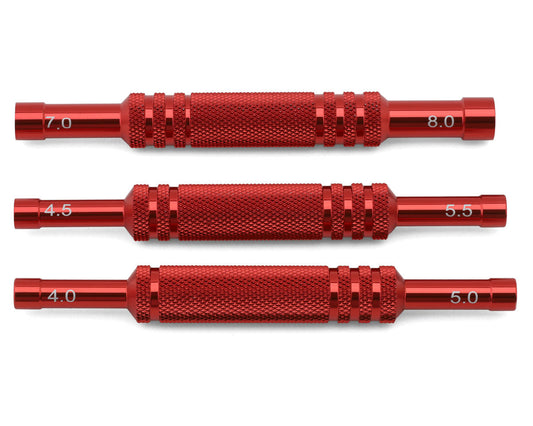 Injora Aluminum Thin-Walled Wheel Nut Wrenches Set (Red)