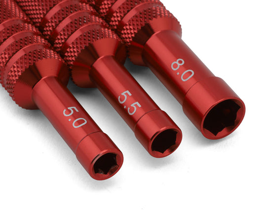Injora Aluminum Thin-Walled Wheel Nut Wrenches Set (Red)