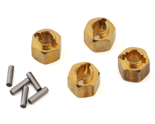 Injora Extended Brass Wheel Hexes for Traxxas TRX-4M  (4) (1.25g ea)