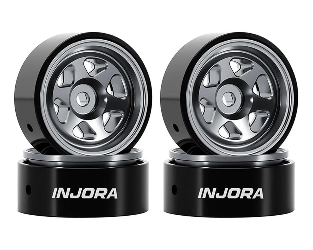 Injora Axial SCX30 D18 0.7" 6-Spoke Aluminum Micro Rock Crawler Beadlock Wheels