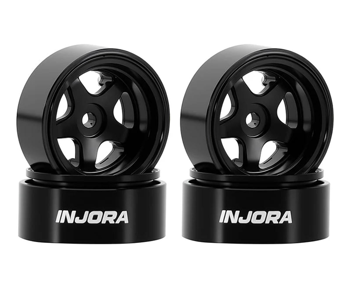 Injora Axial SCX30 D18 0.7" 5-Spoke Aluminum Micro Rock Crawler Beadlock Wheels