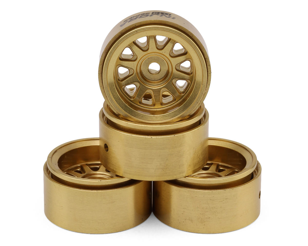 Injora 0.7" D19 Multi-Spoke Brass Micro Crawler Beadlock Wheels