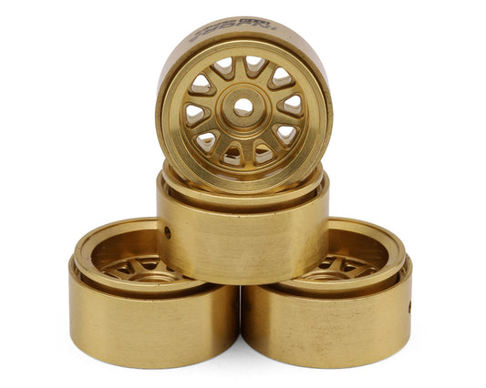 Injora 0.7" D19 Multi-Spoke Brass Micro Crawler Beadlock Wheels