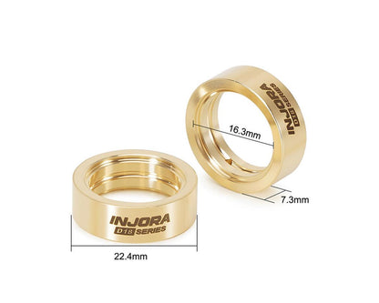 Injora Axial SCX30 0.7" D18 Beadlock wheels Brass Clamp Rings (4) (10g ea)