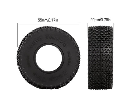 Injora 1.0" Comp Pin Multi-Terrain Micro Rock Crawler Tires (4) (S5)