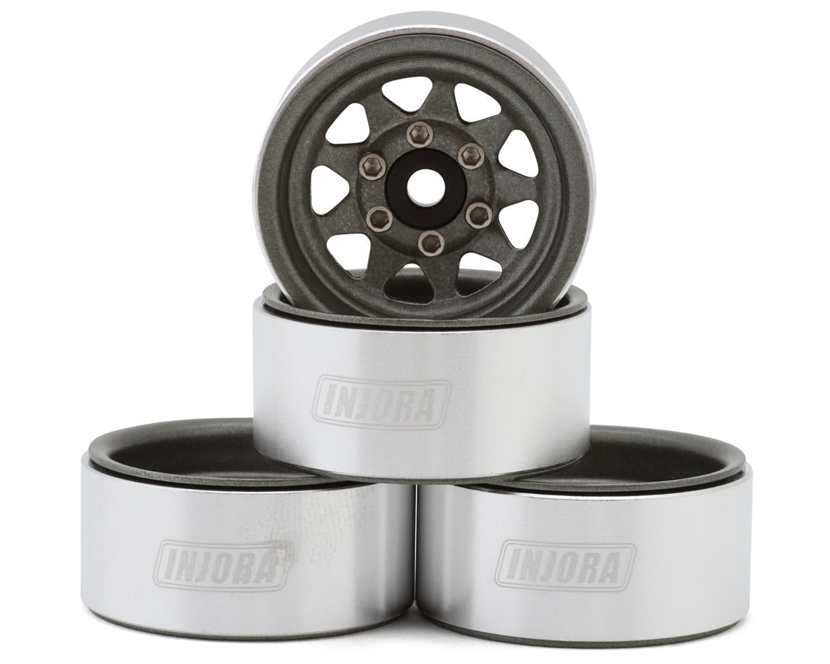 Injora 1.0" Deep Dish Stamped Steel Micro Rock Crawler Beadlock Wheels