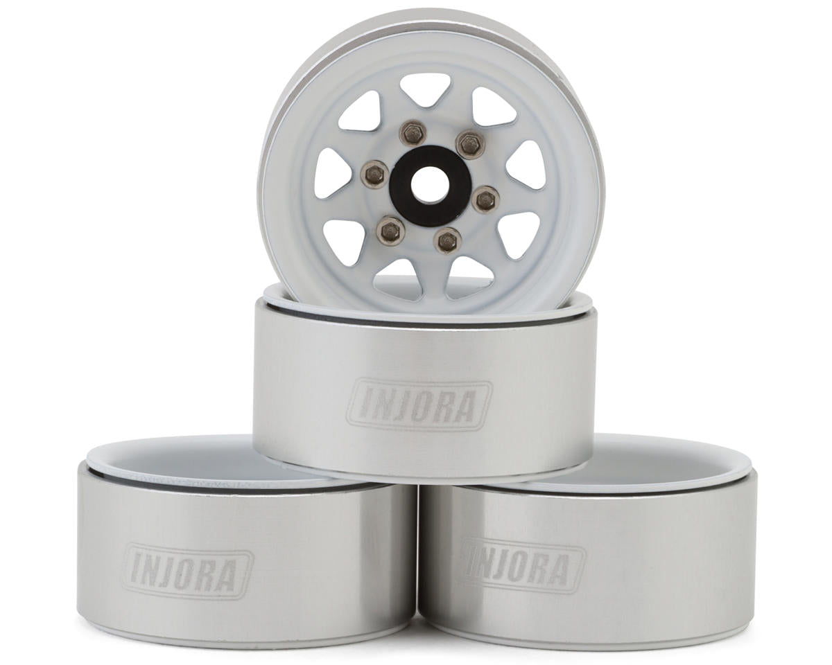 Injora 1.0" Deep Dish Stamped Steel Micro Rock Crawler Beadlock Wheels