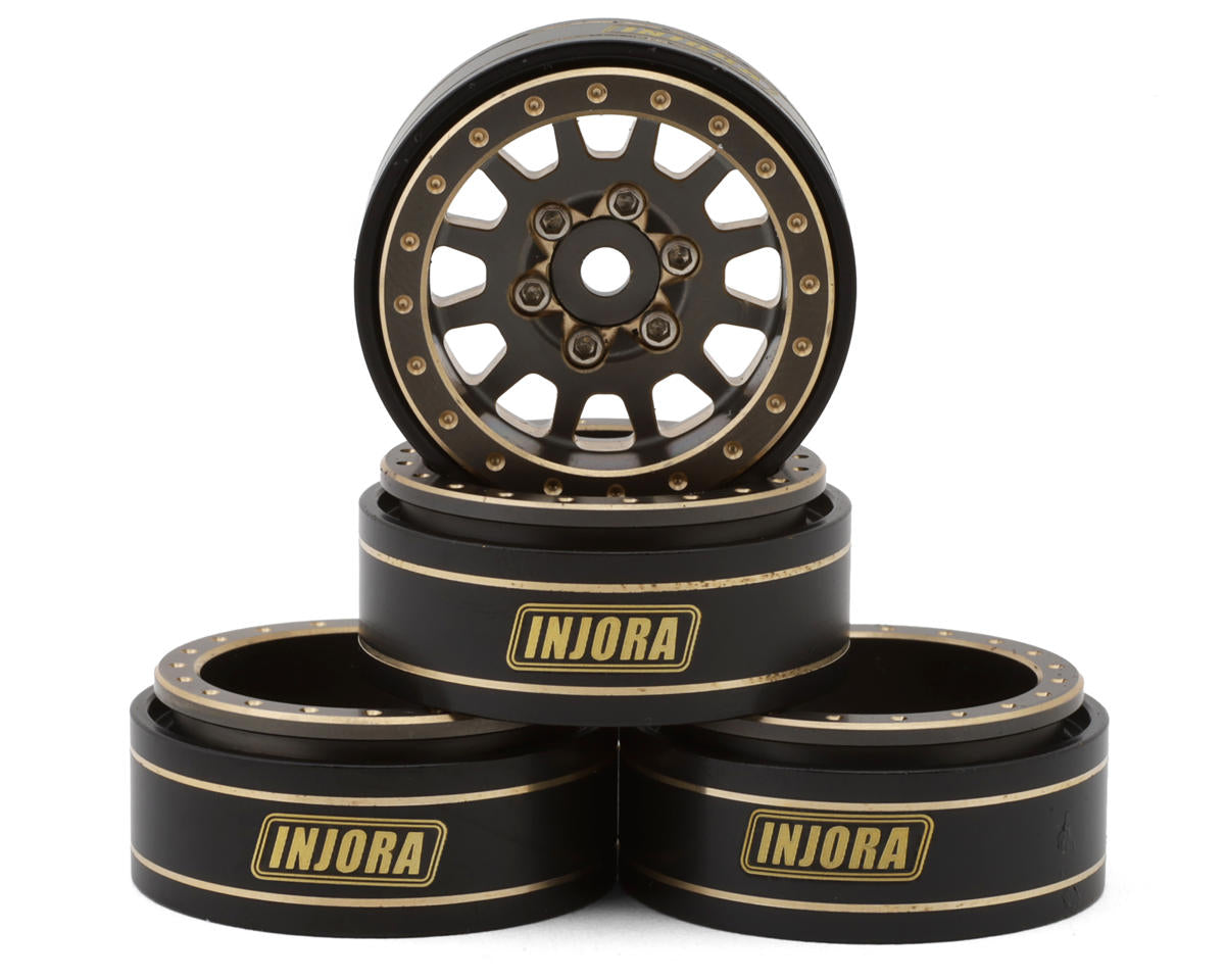 Injora 1.0" Brass Multi-Spoke Micro Rock Crawler Beadlock Wheels (42g ea)