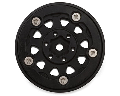 Injora 1.3" D-Slot Aluminum Micro Crawler Beadlock Wheels (27g ea) (Black/Black)