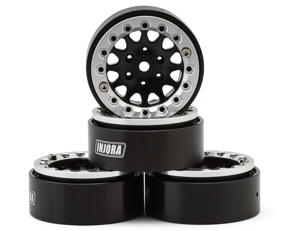 Injora 1.3" D-Slot Aluminum Micro Crawler Beadlock Wheels (27g ea)